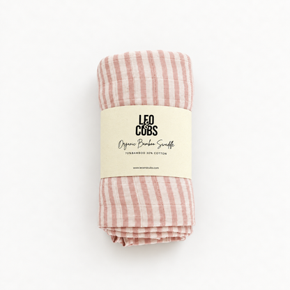 Pink Stripes Muslin Bamboo חיתול במבוק ענק פסים ורוד
