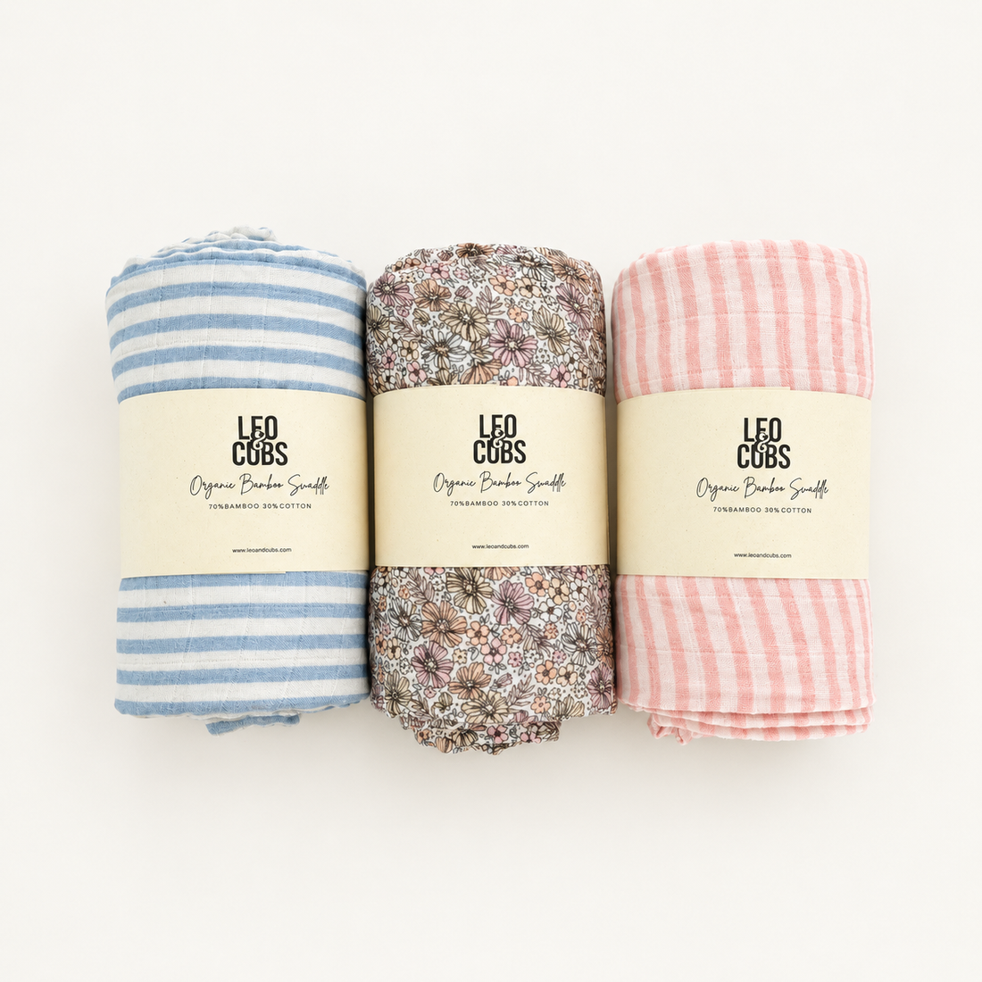 Pink Stripes Muslin Bamboo חיתול במבוק ענק פסים ורוד